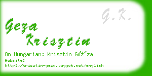 geza krisztin business card